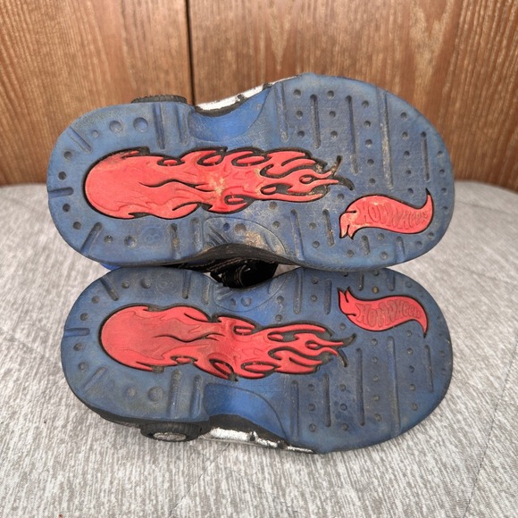 VTG Hot Wheels 2001 Mattel Y2K Kid's Sandals Flame Car Hook Loop Shoes Sz 7.5 US - Picture 7 of 12